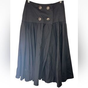 Hairston Roberson Ropa Black Wrap Capsule Silver Gaucho Western Skirt 12 Vtg